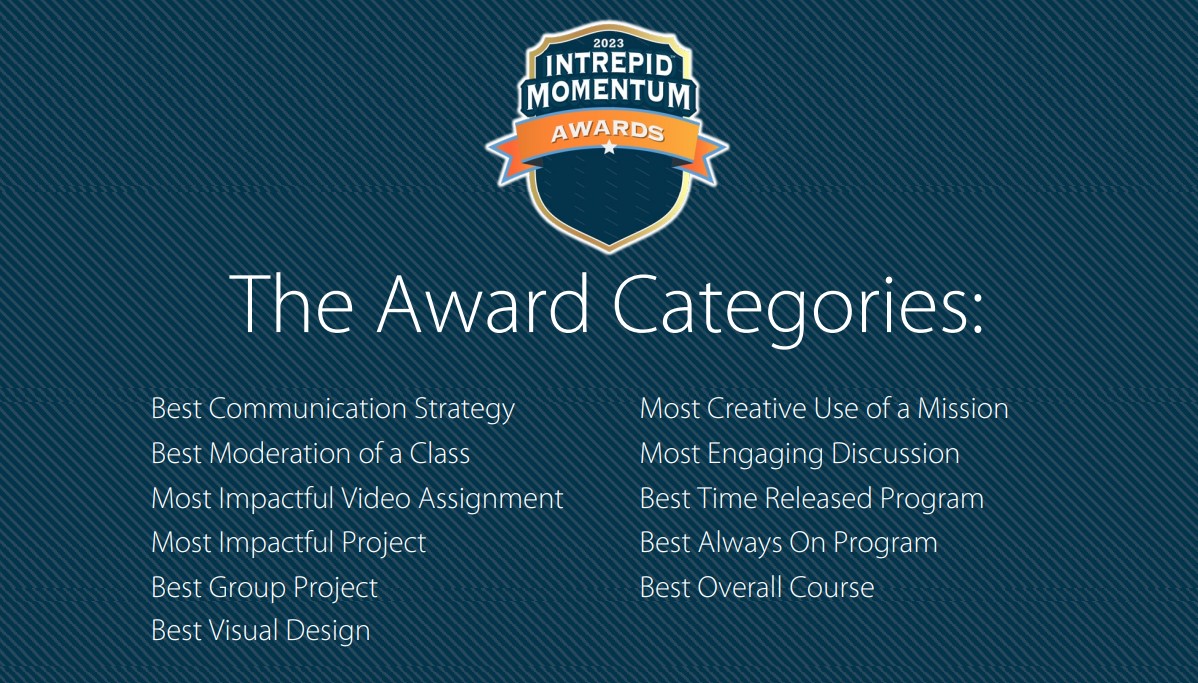 Intrepid Momentum Award Categories